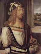 Albrecht Durer self portrait with gloves oil on canvas